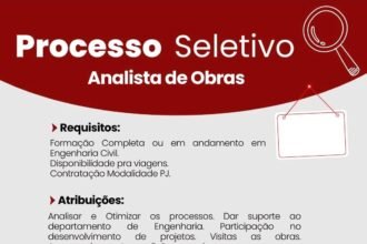 Vaga para Analista de Obras