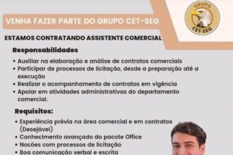 Vaga para Assistente Comercial