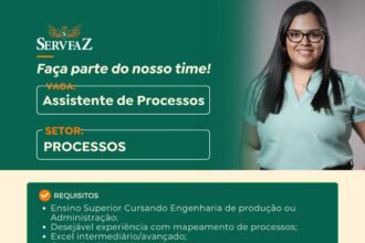 Vaga para Assistente de Processos