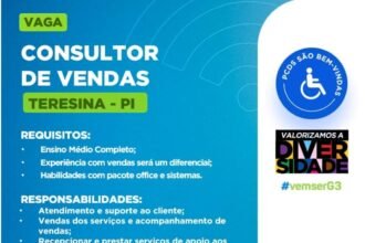 Vaga para Consultor de Vendas