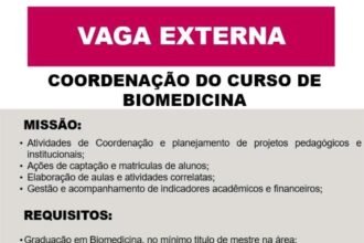 Vaga para Coordenação de Curso de Biomedicina