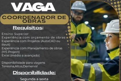 Vaga para Coordenador de Obras