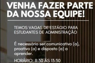 Vaga de Estágio para Administração