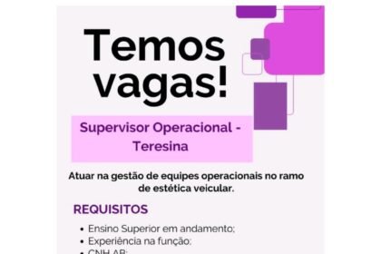Vaga para Supervisor Operacional