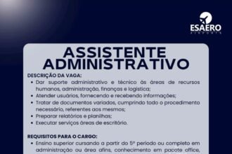 Vaga para Assistente Administrativo