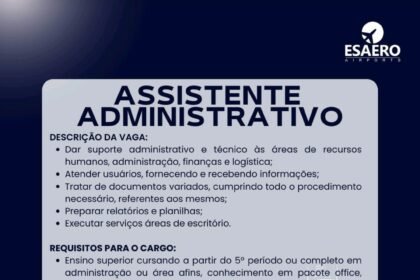 Vaga para Assistente Administrativo