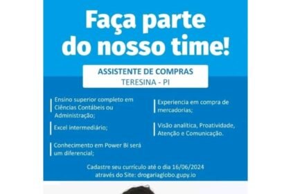 Vaga para Assistente de Compras