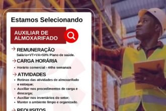 Vaga para Auxiliar de Almoxarifado