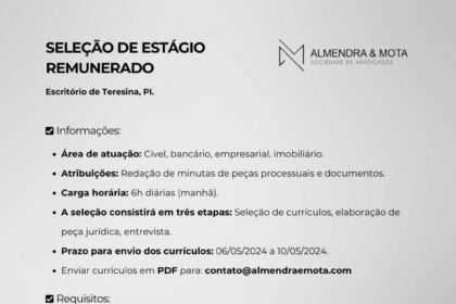 Vaga de estágio para Direito