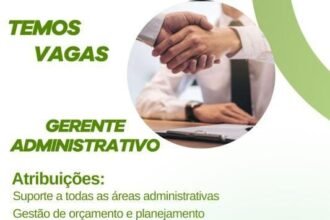 Vaga para Gerente Administrativo