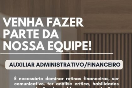 Vaga para Auxiliar Administrativo