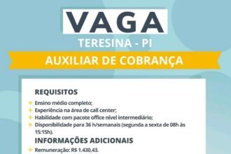 Vaga para Auxiliar de Cobrança