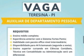 Vaga para Auxiliar de DP