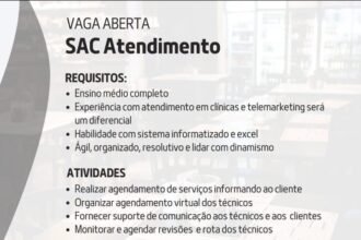 Vaga para SAC Atendimento