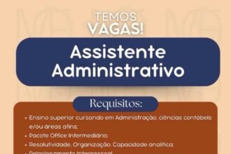 Vaga para Assistente Administrativo