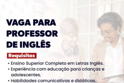 Vaga para Professor de Inglês