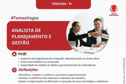 Vaga para Analista de Planejamento e Gestão