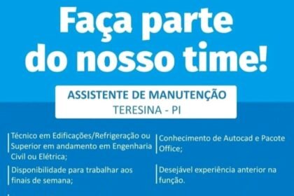 Vaga para Assistente de Manutenção em Teresina