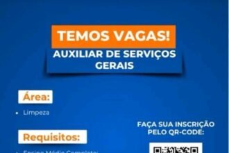 Vaga para Auxiliar de Serviços Gerais