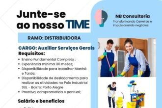 Vaga para Auxiliar de Serviços Gerais