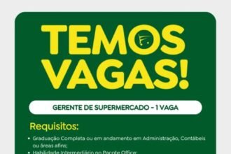 Vaga para Gerente de Supermercado
