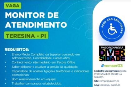 Vaga para Monitor de Atendimento