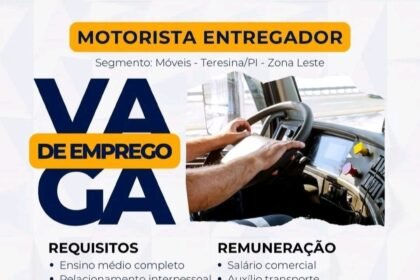 Vaga para Motorista Entregador em Teresina