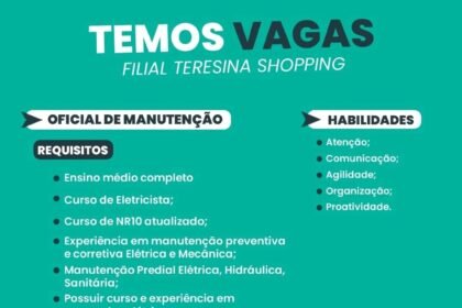 Vaga para Oficial de Manutenção