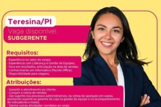Vaga para Subgerente