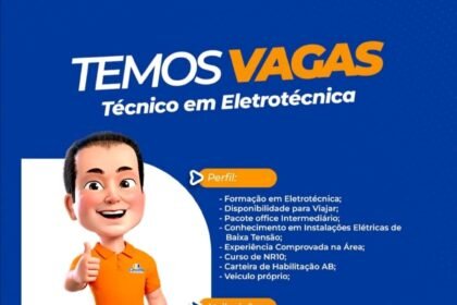 Vaga para Técnico em Eletrotécnica