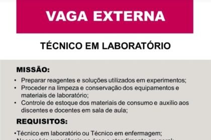 Vaga para Técnico em Laboratório