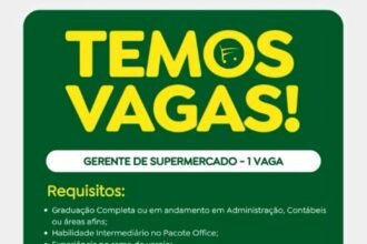 Vaga para Gerente de Supermercado