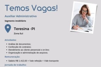 Vaga para Auxiliar Administrativo