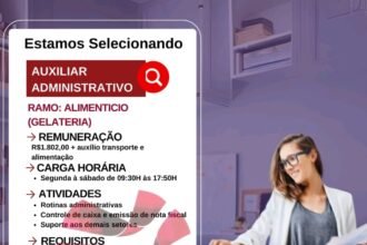 Vaga para Auxiliar Administrativo