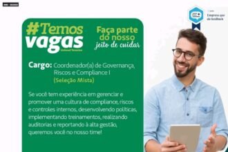 Vaga para Coordenador(a) de Governança, Riscos e Compliance I