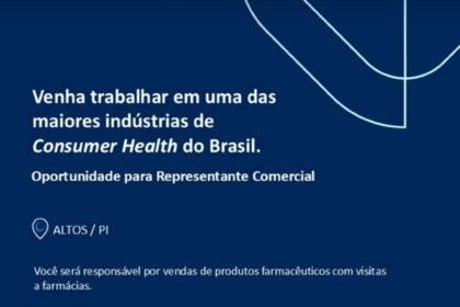 Vaga para Representante Comercial Altos