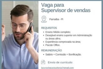 Vaga para Supervisor de Vendas em Parnaíba