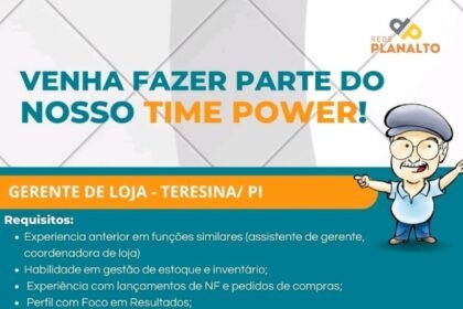 Vaga para Gerente de Loja