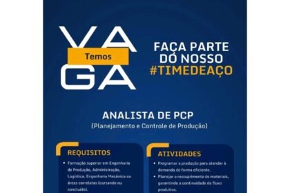 Vaga para Analista de PCP