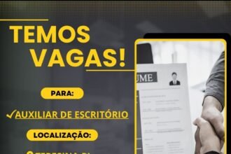 Vaga para Auxiliar de Escritório