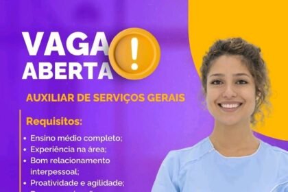 Vaga para Auxiliar de Serviços Gerais