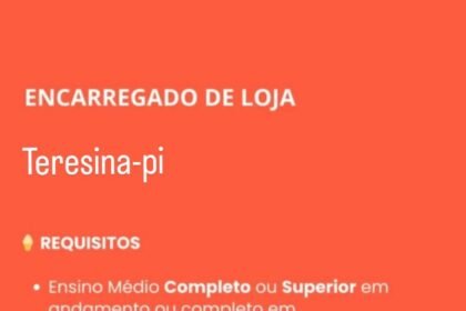 Vaga para Encarregado de Loja