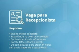 Vaga para Recepcionista