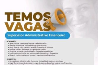 Vaga para Supervisor Adm Financeiro