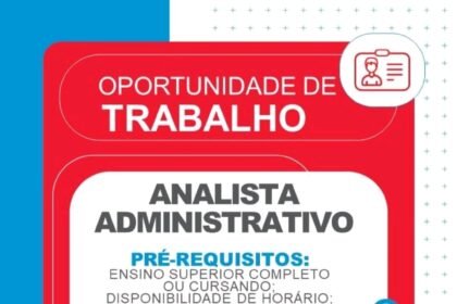 Vaga para Analista Administrativo