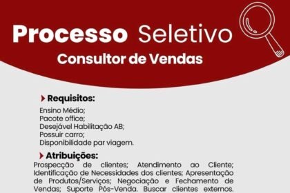 Vaga para Consultor de Vendas