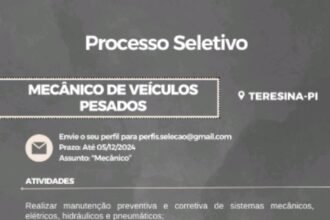 Vaga para Mecânico de Veículos Pesados em Teresina