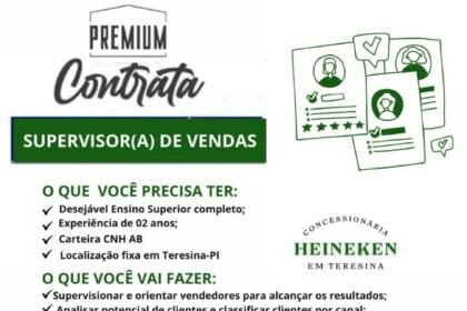 Vaga para Supervisor(a) de Vendas