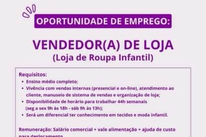 Vaga para Vendedor(a) de Loja