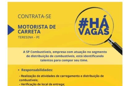 Vaga para Motorista de Carreta